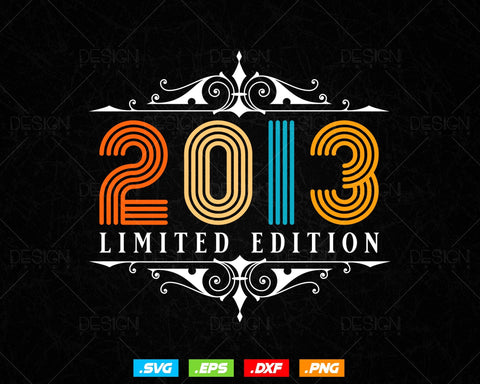 Vintage Limited Edition 2013 Birthday Svg Png, Retro Style 11th Happy Birthday Gifts T shirt Design, Birthday Girl Svg, Aged To Perfection SVG DesignDestine 