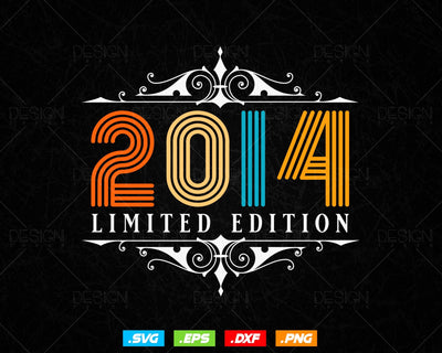 Vintage Limited Edition 2014 Birthday Svg Png, Retro Style 10th Happy Birthday Gifts T shirt Design, Birthday Girl Svg, Aged To Perfection SVG DesignDestine 