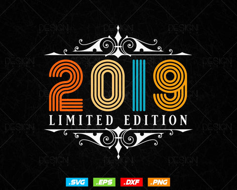 Vintage Limited Edition 2019 Birthday Svg Png, Retro Style 5th Happy Birthday Gifts T shirt Design, Baby Girl Svg, Aged To Perfection SVG DesignDestine 