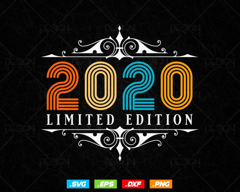 Vintage Limited Edition 2020 Birthday Svg Png, Retro Style 4th Happy Birthday Gifts T shirt Design, Baby Girl Svg, Aged To Perfection SVG DesignDestine 