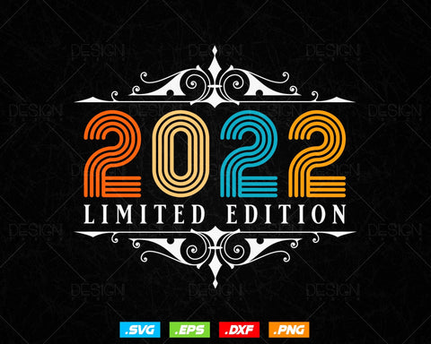 Vintage Limited Edition 2022 Birthday Svg Png, Retro Style 2nd Happy Birthday Gifts T shirt Design, Baby Girl Svg, Aged To Perfection SVG DesignDestine 