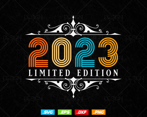 Vintage Limited Edition 2023 Birthday Svg Png, Retro Style 1st Happy Birthday Gifts T shirt Design, Baby Girl Svg, Aged To Perfection SVG DesignDestine 