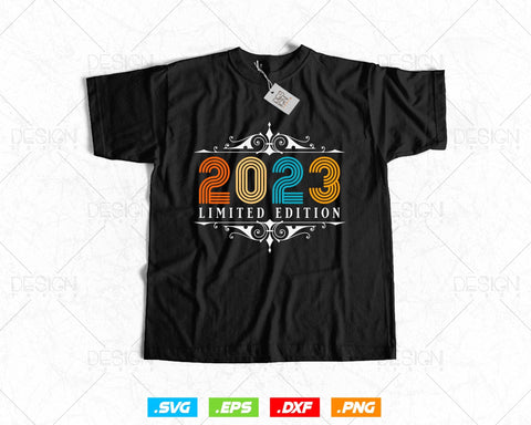 Vintage Limited Edition 2023 Birthday Svg Png, Retro Style 1st Happy Birthday Gifts T shirt Design, Baby Girl Svg, Aged To Perfection SVG DesignDestine 