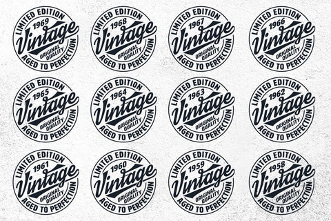 Vintage Limited Edition Svg Png Files, Birthday Svg, Aged To Perfection Svg, Circle Frame Svg SVG DesignDestine 