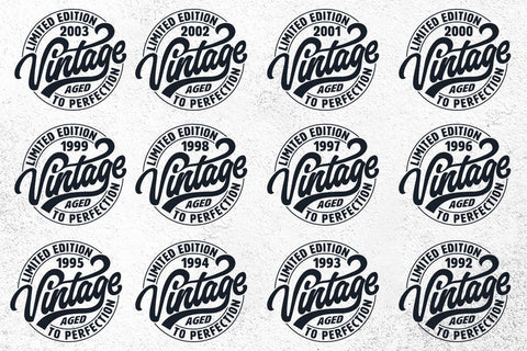 Vintage Limited Edition Svg Png Files, Birthday Svg, Aged To Perfection Svg, Circle Frame Svg SVG DesignDestine 