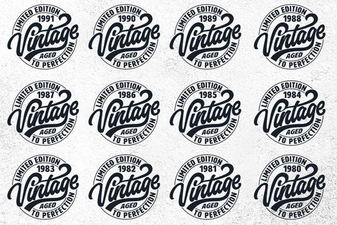 Vintage Limited Edition Svg Png Files, Birthday Svg, Aged To Perfection Svg, Circle Frame Svg SVG DesignDestine 