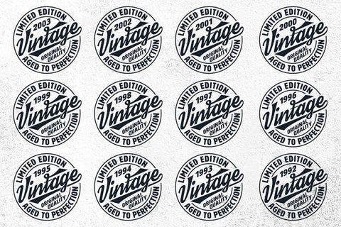 Vintage Limited Edition Svg Png Files, Birthday Svg, Aged To Perfection Svg, Circle Frame Svg SVG DesignDestine 