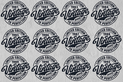 Vintage Limited Edition Svg Png Files, Birthday Svg, Aged To Perfection Svg, Circle Frame Svg SVG DesignDestine 