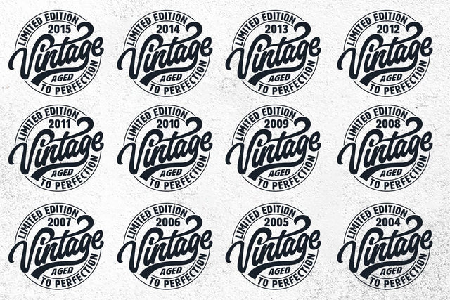 Vintage Limited Edition Svg Png Files, Birthday Svg, Aged To Perfection Svg, Circle Frame Svg SVG DesignDestine 