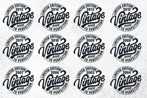 Vintage Limited Edition Svg Png Files, Birthday Svg, Aged To Perfection Svg, Circle Frame Svg SVG DesignDestine 