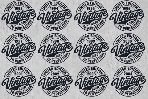 Vintage Limited Edition Svg Png Files, Birthday Svg, Aged To Perfection Svg, Circle Frame Svg SVG DesignDestine 