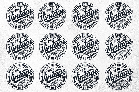 Vintage Limited Edition Svg Png Files, Birthday Svg, Aged To Perfection Svg, Circle Frame Svg SVG DesignDestine 