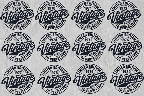 Vintage Limited Edition Svg Png Files, Birthday Svg, Aged To Perfection Svg, Circle Frame Svg SVG DesignDestine 