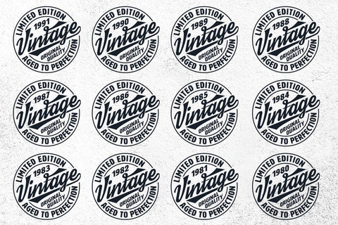 Vintage Limited Edition Svg Png Files, Birthday Svg, Aged To Perfection Svg, Circle Frame Svg SVG DesignDestine 
