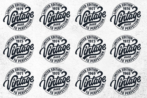 Vintage Limited Edition Svg Png Files, Birthday Svg, Aged To Perfection Svg, Circle Frame Svg SVG DesignDestine 