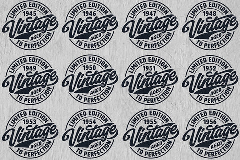 Vintage Limited Edition Svg Png Files, Birthday Svg, Aged To Perfection Svg, Circle Frame Svg SVG DesignDestine 