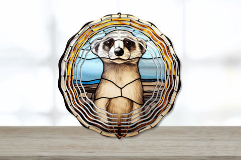 Vintage Meerkat Wind Spinner Sublimation Regulrcrative 