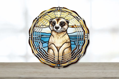 Vintage Meerkat Wind Spinner Sublimation Regulrcrative 