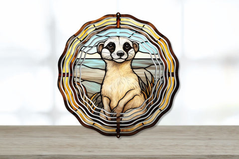 Vintage Meerkat Wind Spinner Sublimation Regulrcrative 