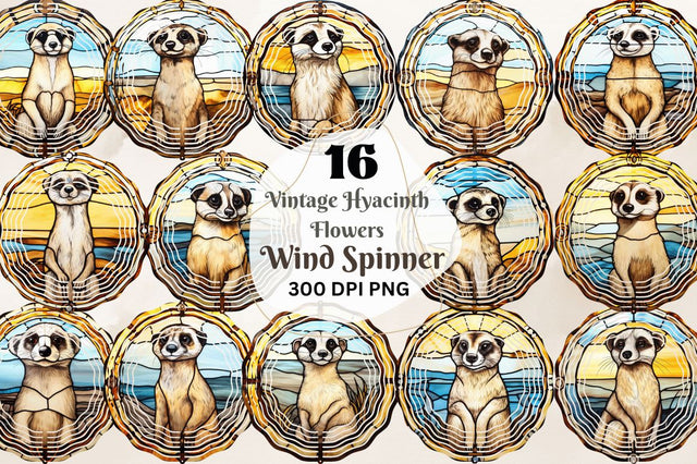 Vintage Meerkat Wind Spinner Sublimation Regulrcrative 