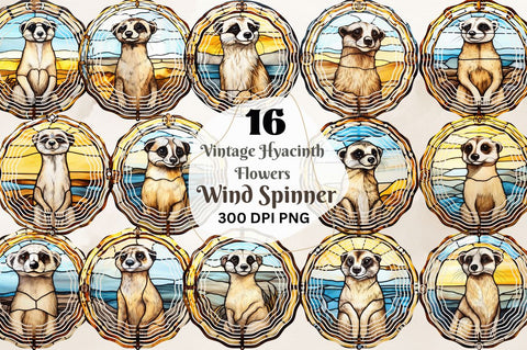 Vintage Meerkat Wind Spinner Sublimation Regulrcrative 