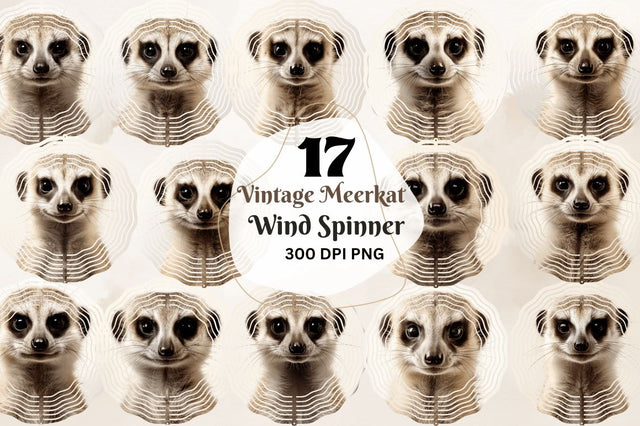 Vintage Meerkat Wind Spinner Sublimation Regulrcrative 