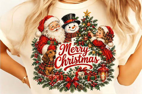 Vintage Merry Christmas Santa PNG Sublimation SVGista 