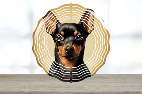 Vintage Miniature Pinscher Dog Wind Spinner Sublimation Regulrcrative 