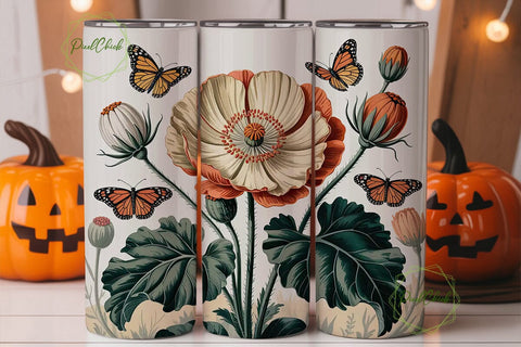 Vintage Monarch Butterfly 20oz Tumbler Sublimation PixelChick 