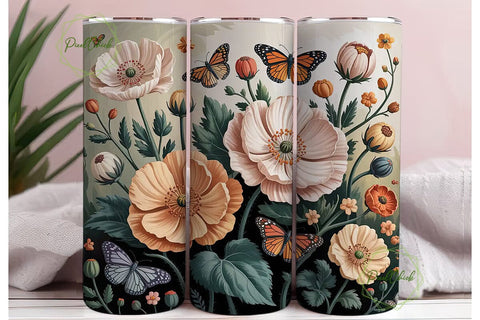 Vintage Monarch Butterfly 20oz Tumbler Sublimation PixelChick 