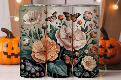 Vintage Monarch Butterfly 20oz Tumbler Sublimation PixelChick 