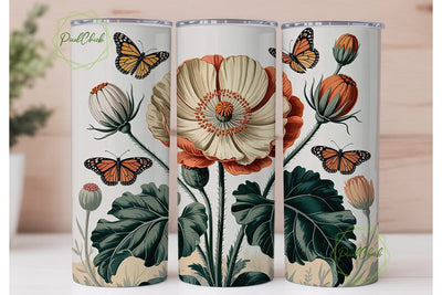 Vintage Monarch Butterfly 20oz Tumbler Sublimation PixelChick 