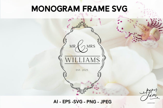 Vintage Monogram Frame SVG SVG Paperjamlab 