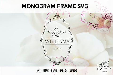 Vintage Monogram Frame SVG SVG Paperjamlab 