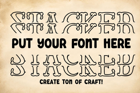 Vintage Monogram Stacked Font Dm Letter Studio 