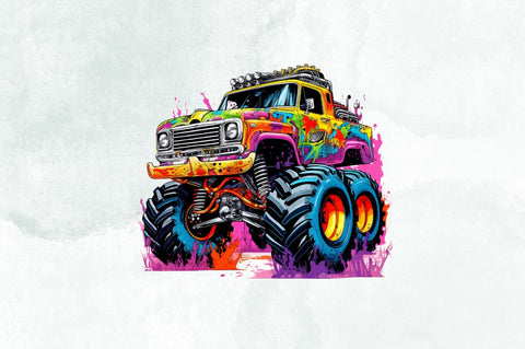 Vintage Monster Truck Sublimation Bundle Sublimation Designangry 