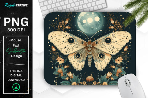Vintage Moon Moth Mouse pad Bundle Sublimation Regulrcrative 