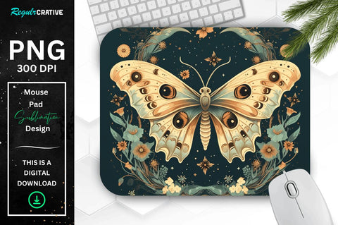 Vintage Moon Moth Mouse pad Bundle Sublimation Regulrcrative 