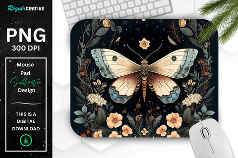 Vintage Moth and Floral Mouse pad Bundle Sublimation Regulrcrative 