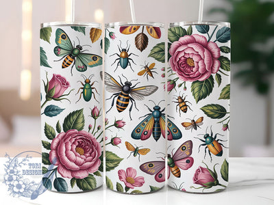 Vintage Moth Butterfly 20oz Tumbler, Vintage Butterfly Cup, Moth Sublimation Design, Insect Theme Tumbler, 20Oz Tumbler Wrap, Rustic Cottage Cup, Nature Inspired Butterfly Sublimation ToriDesigns 