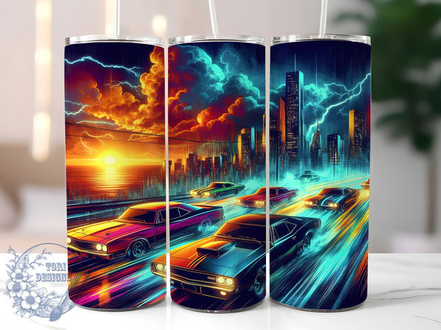 Vintage Muscle Car Retro Automotive Tumbler, Vintage Car Tumbler, Classic Car Tumbler, Retro Tumbler, 20oz Sublimation Wrap, Car Lover Tumbler, Automotive Tumbler Sublimation ToriDesigns 