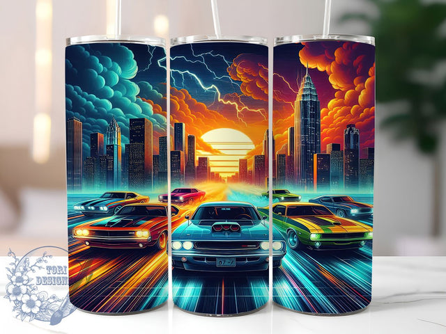 Vintage Muscle Car Retro Automotive Tumbler, Vintage Car Tumbler, Classic Car Tumbler, Retro Tumbler, 20oz Sublimation Wrap, Car Lover Tumbler, Automotive Tumbler Sublimation ToriDesigns 