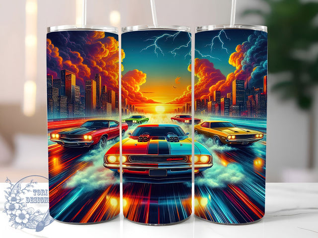 Vintage Muscle Car Retro Automotive Tumbler, Vintage Car Tumbler, Classic Car Tumbler, Retro Tumbler, 20oz Sublimation Wrap, Car Lover Tumbler, Automotive Tumbler Sublimation ToriDesigns 