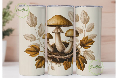 Vintage Mushroom Autumn 20oz Tumbler Sublimation PixelChick 