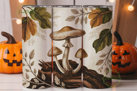 Vintage Mushroom Autumn 20oz Tumbler Sublimation PixelChick 