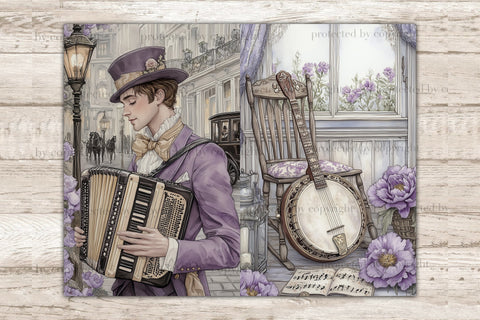 Vintage Music Junk Journal Page | Music Instrument Scrapbook SVG GlamArtZhanna 