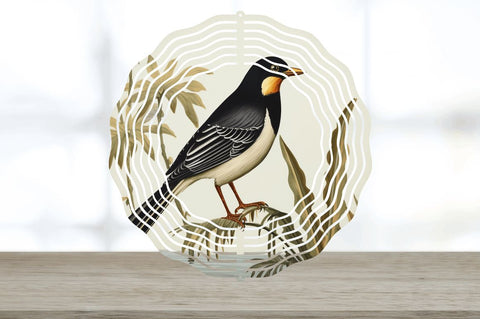 Vintage Myna Bird Wind Spinner Sublimation Regulrcrative 