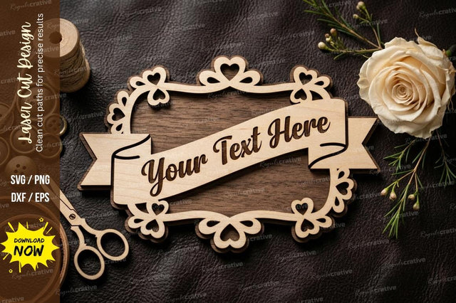 Vintage Name Frame laser Cut svg Cutting file SVG Regulrcrative 