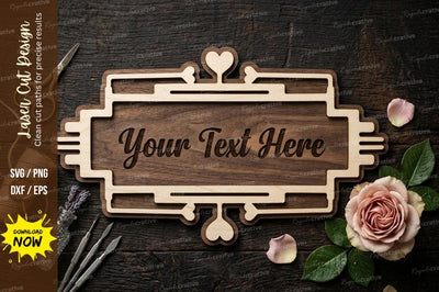 Vintage Name Frame laser Cut svg Cutting file SVG Regulrcrative 