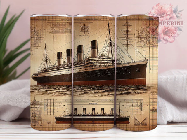 Vintage Nautical Ship Blueprint Tumbler, Ship Blueprint Design, Vintage Nautical PNG, 20oz Ship Tumbler, Maritime Tumbler Wrap, Ocean Blueprint Art, Sailboat Sublimation Design Sublimation Li Zamperini 